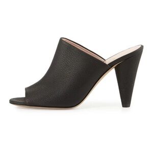 Kate Spade Vintage NY Bova Black Leather Peep-Toe Cone Heels Women’s Size 7.5